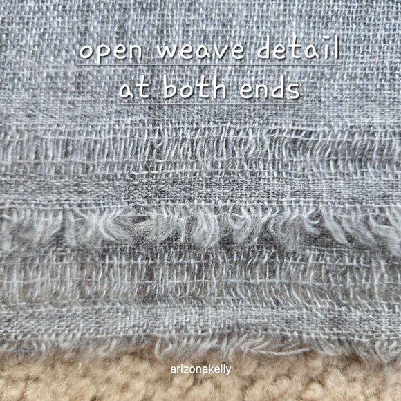 NWOT Cashmere Scarf Woven Heather Grey - Picture 3 of 10